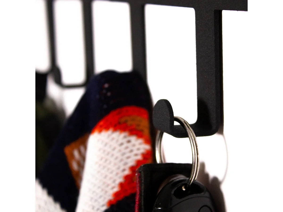 Appendiabiti da Parete Bosco, Nero, 42x2x28 cm, EPIKASA