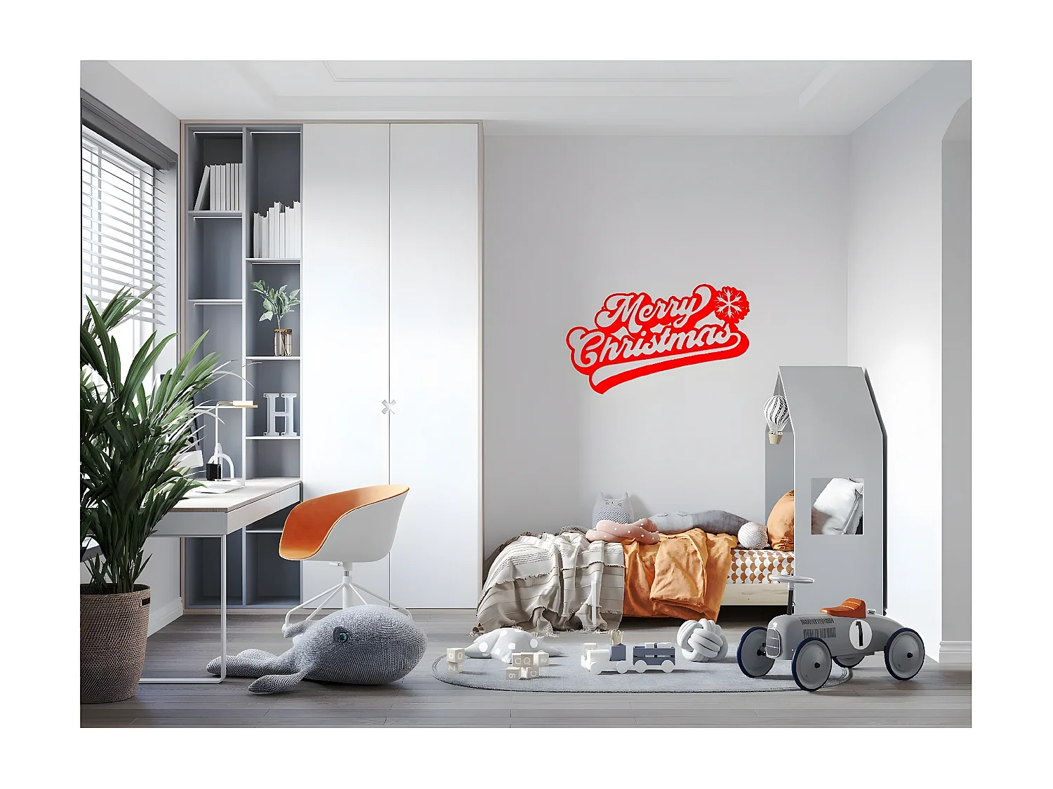 Décoration en Métal Joyeux Noël 8, Rouge, 50x1,5x30 cm, EPIKASA