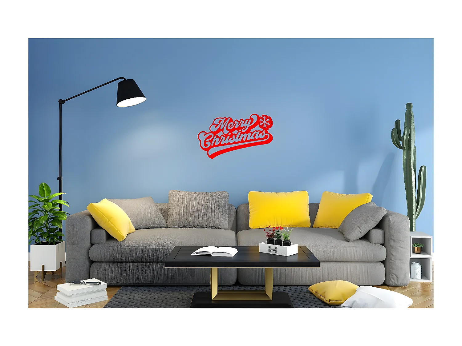 Décoration en Métal Joyeux Noël 8, Rouge, 50x1,5x30 cm, EPIKASA