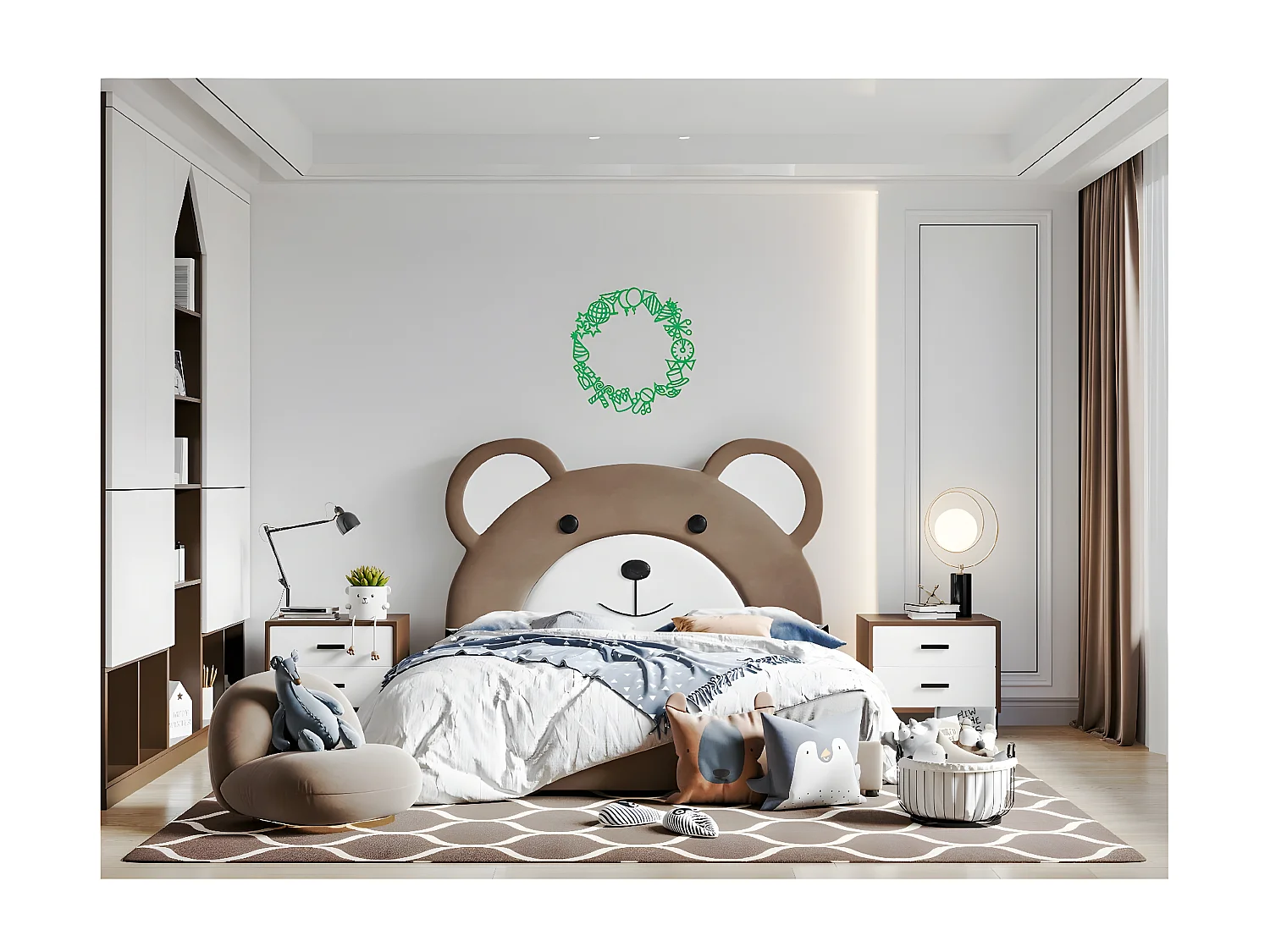 Decoração em Metal Guirlanda 1, Verde, 69x1,5x70 cm, EPIKASA