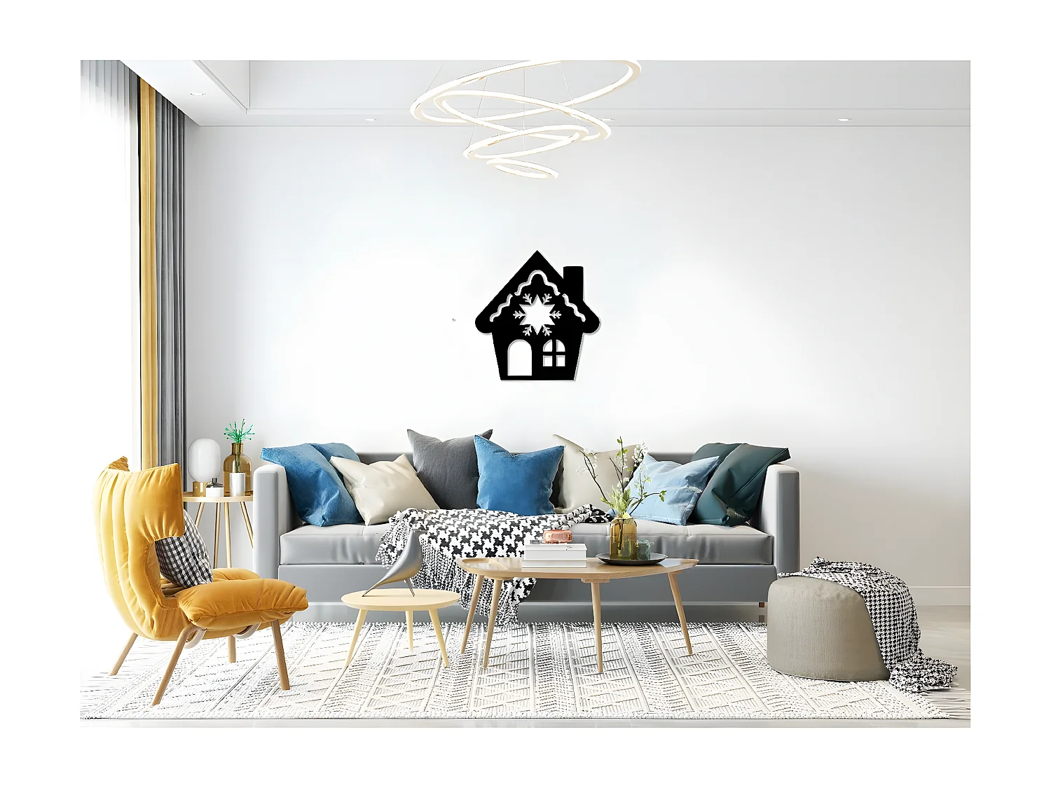 Dekoracja Metalowa Piernik 1, Czarny, 38x1,5x40 cm, EPIKASA