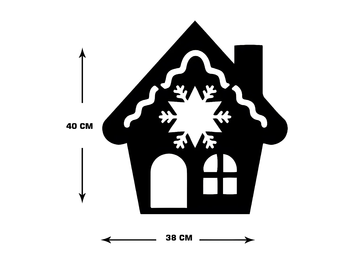 Dekoracja Metalowa Piernik 1, Czarny, 38x1,5x40 cm, EPIKASA