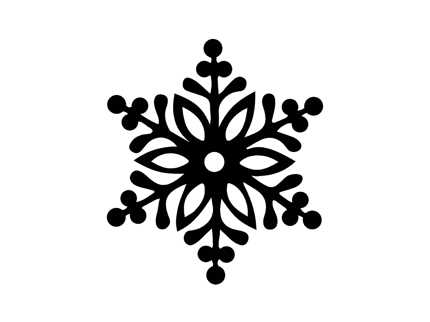 Décoration en Métal Flocon de Neige 2, Noir, 50x1,5x57 cm, EPIKASA