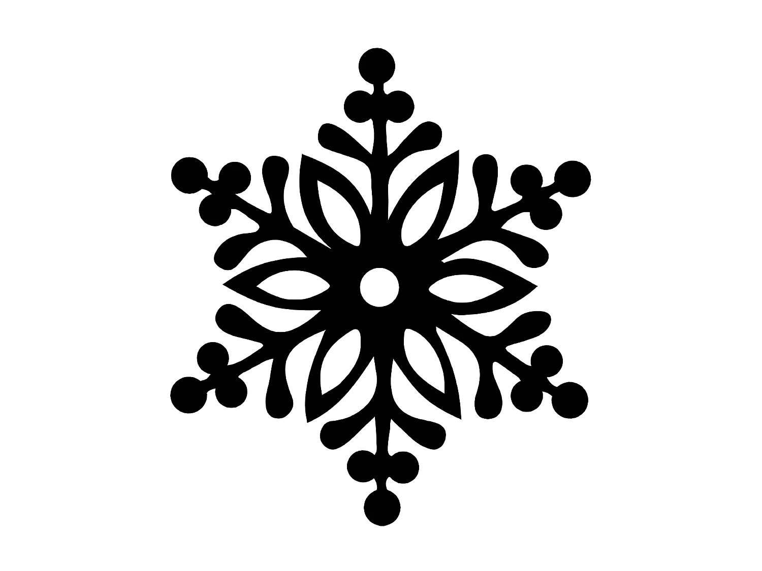 Décoration en Métal Flocon de Neige 2, Noir, 50x1,5x57 cm, EPIKASA