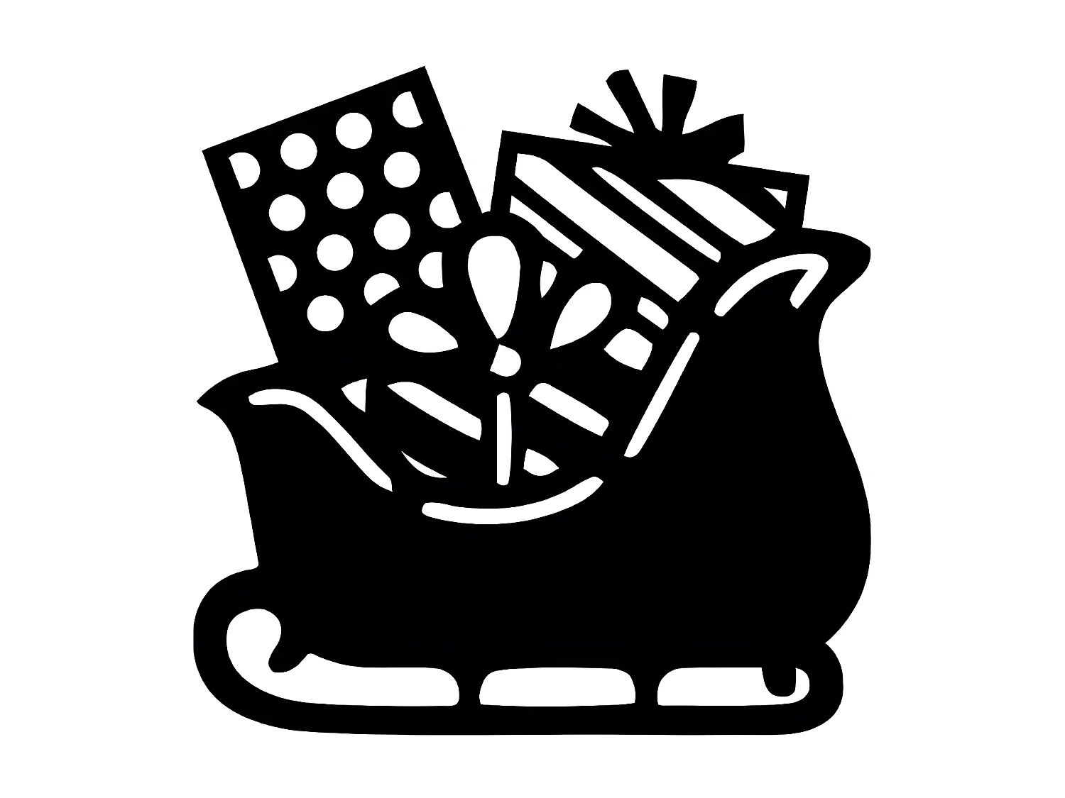 Décoration en Métal Traîneau 10, Noir, 61x1,5x60 cm, EPIKASA