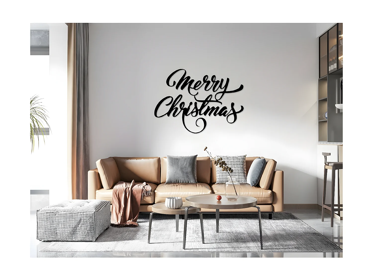 Dekoracja Metalowa Ojciec Gwiazdka 5, Czarny, 60x1,5x43 cm, EPIKASA