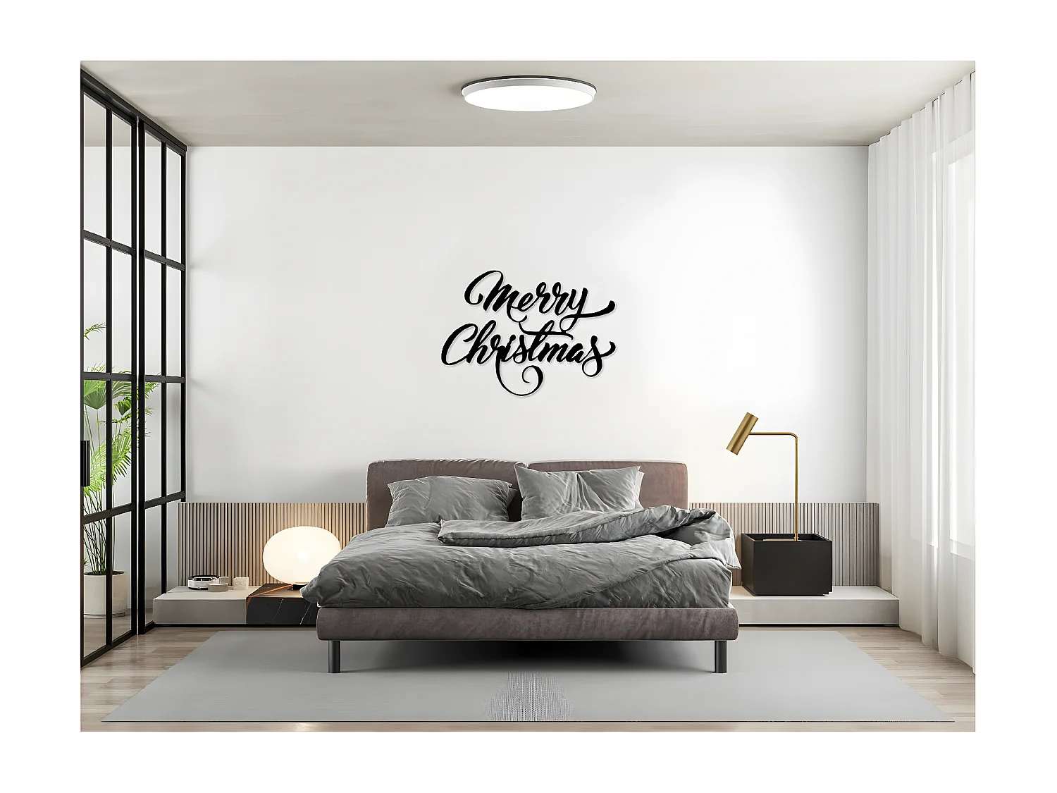 Dekoracja Metalowa Ojciec Gwiazdka 5, Czarny, 60x1,5x43 cm, EPIKASA