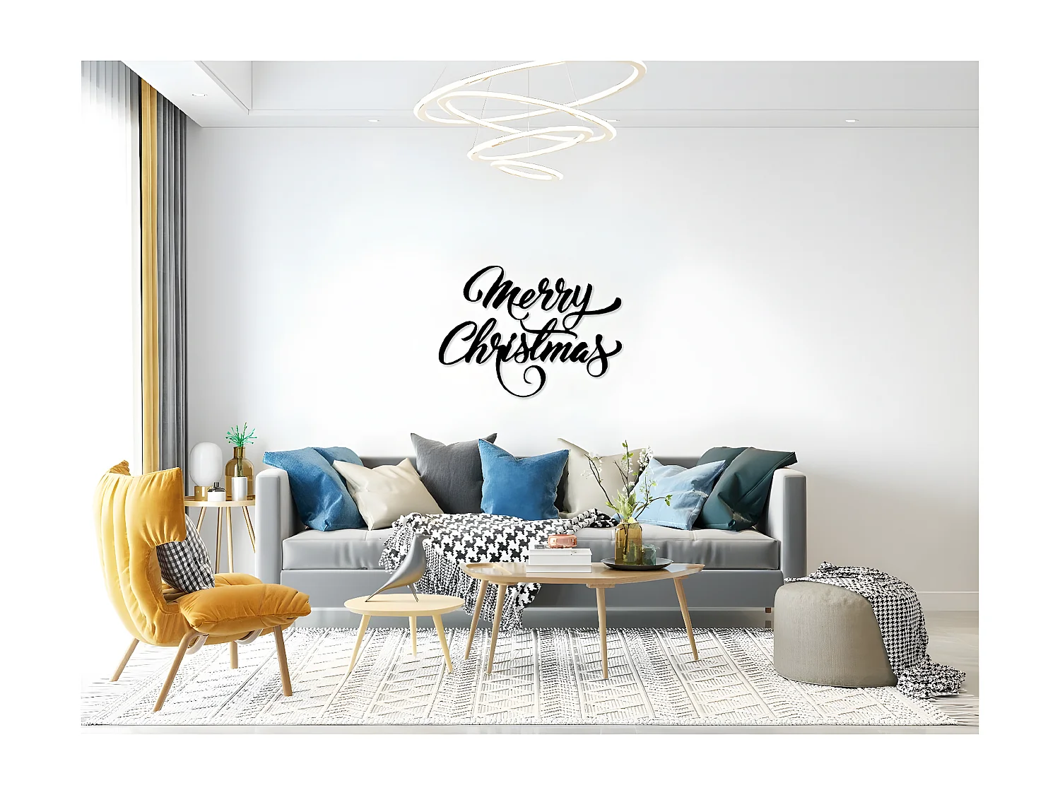 Dekoracja Metalowa Ojciec Gwiazdka 5, Czarny, 60x1,5x43 cm, EPIKASA