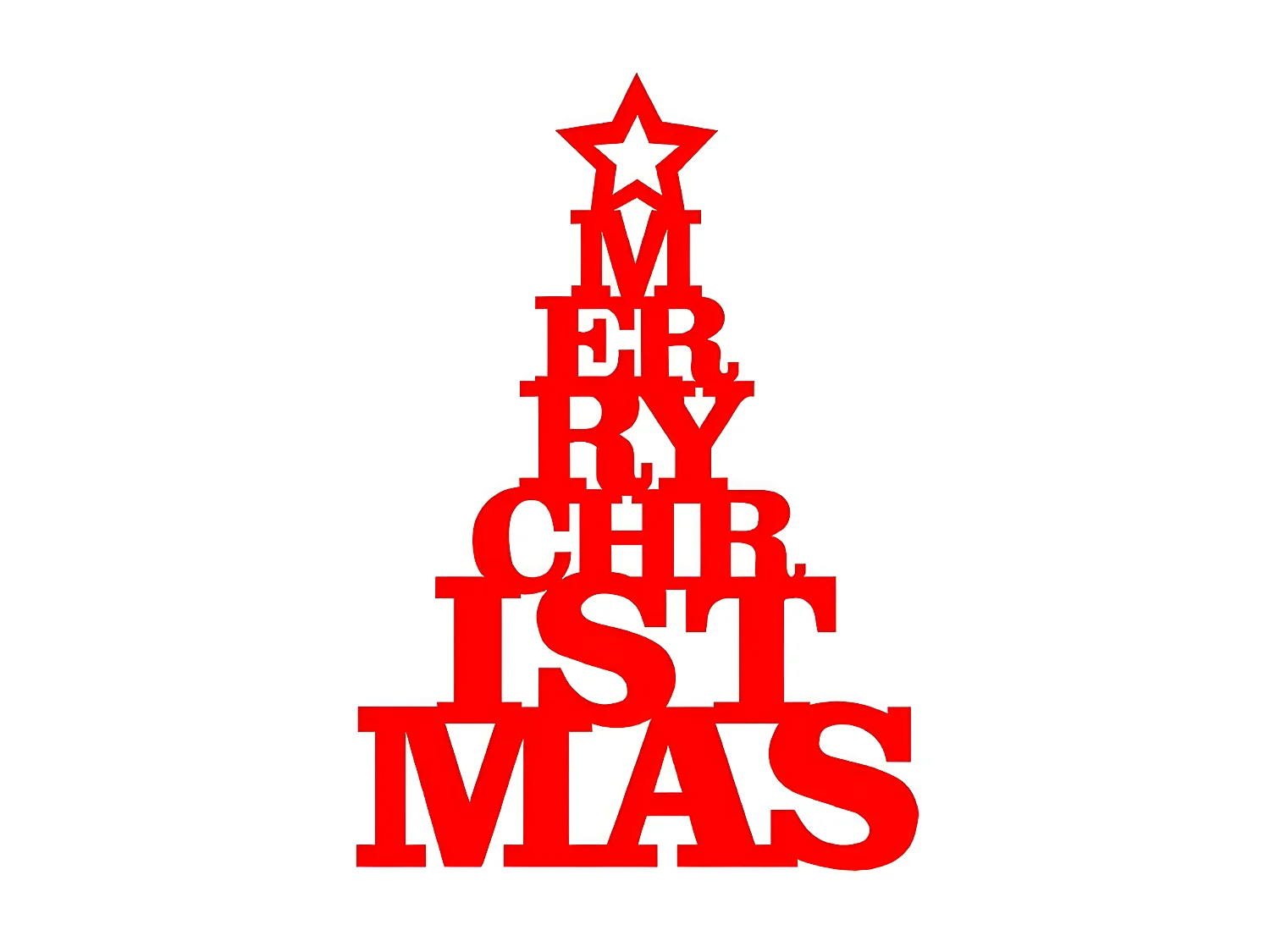 Décoration en Métal Joyeux Noël 4, Rouge, 71x1,5x101 cm, EPIKASA