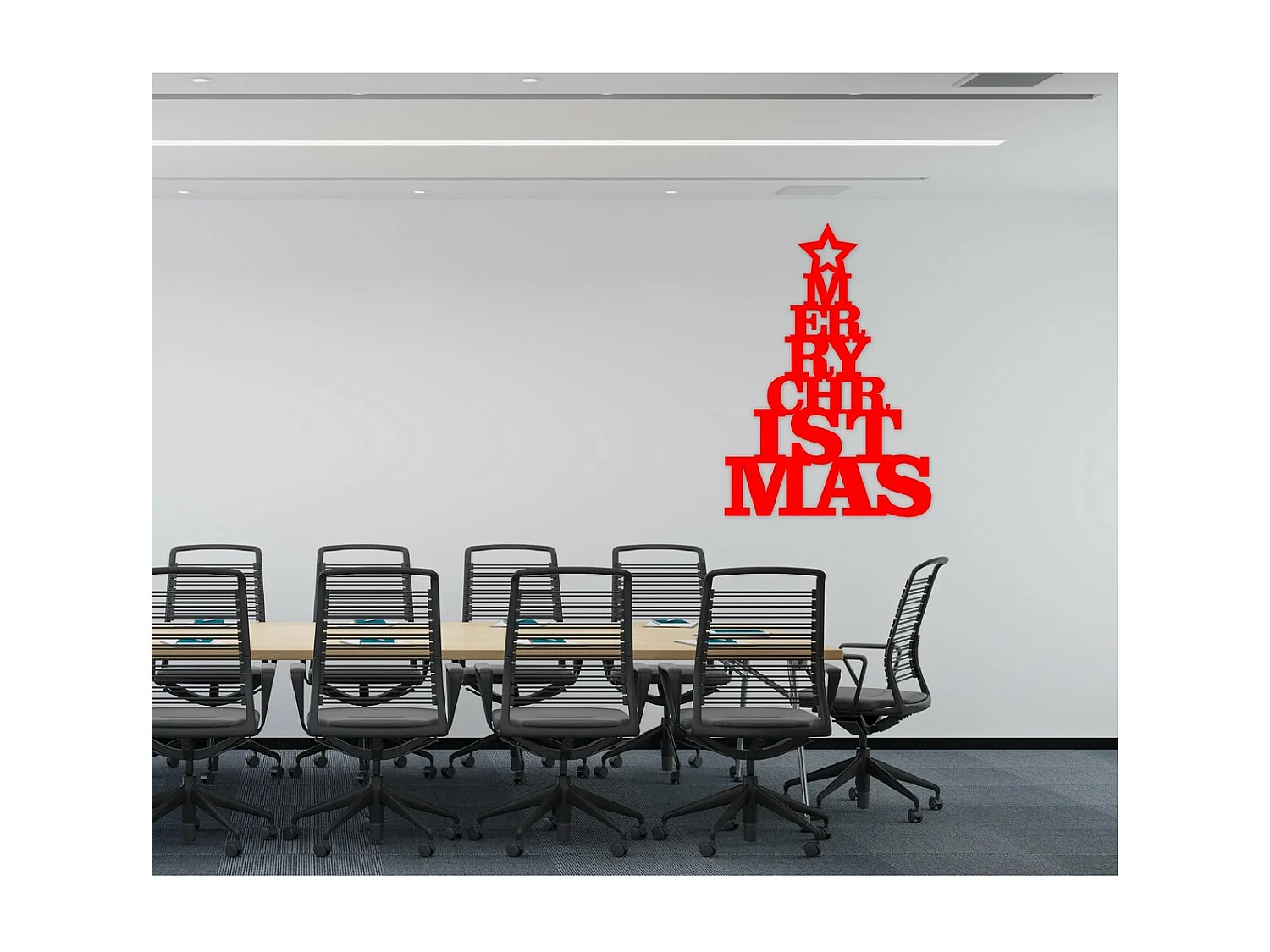 Décoration en Métal Joyeux Noël 4, Rouge, 71x1,5x101 cm, EPIKASA