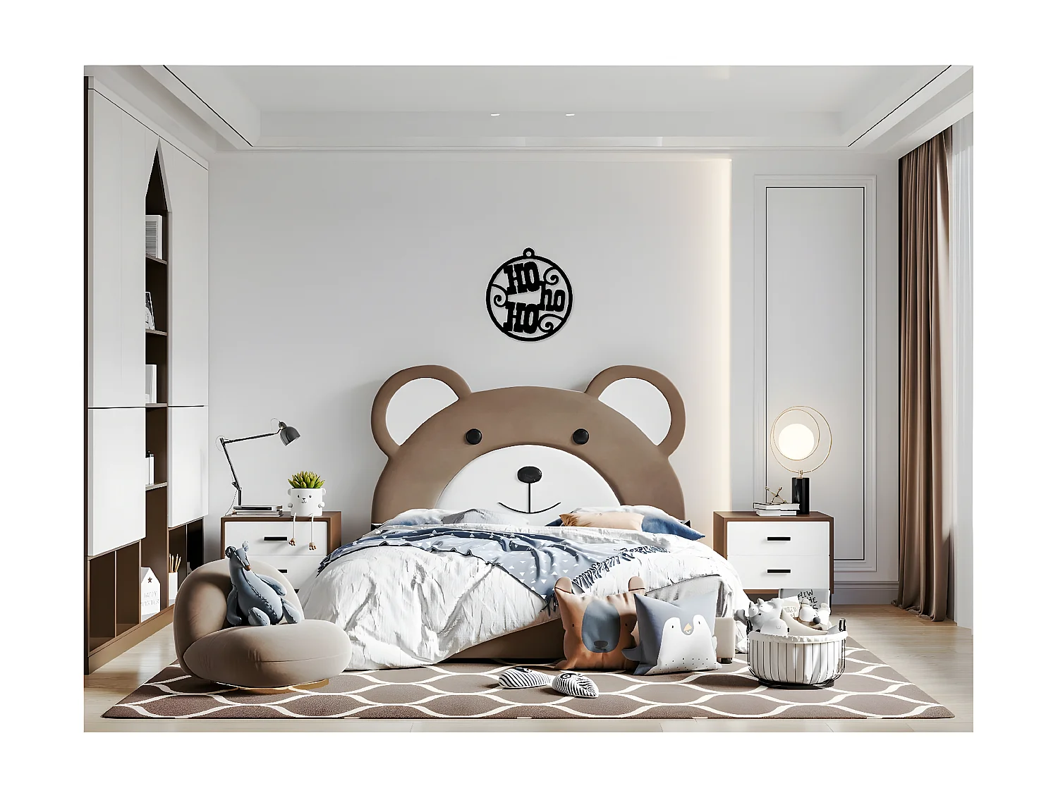 Decoração em Metal Ho Ho Ho, Preto, 46x1,5x50 cm, EPIKASA