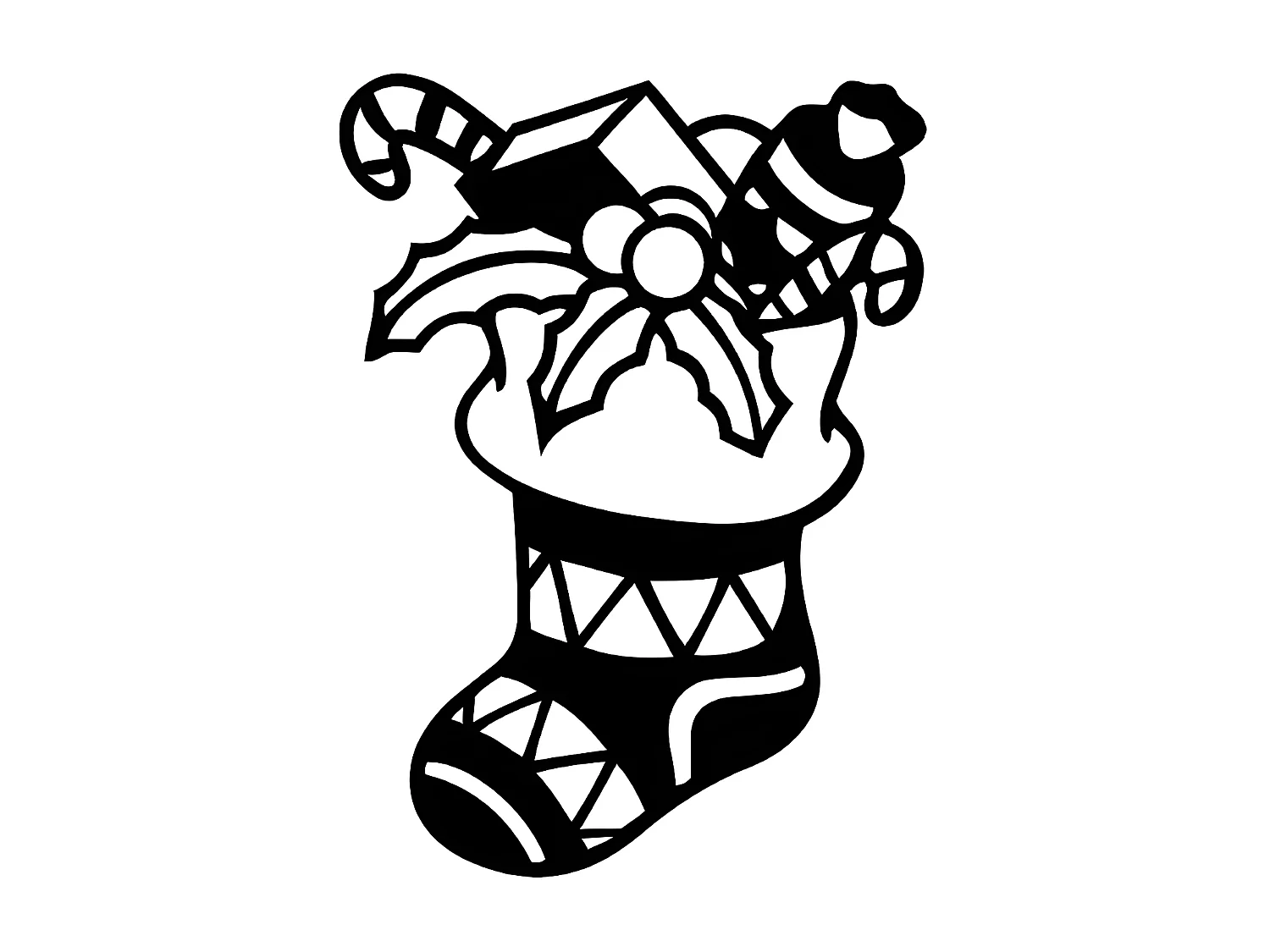 Décoration en Métal Bas de Noël, Noir, 29x1,5x40 cm, EPIKASA