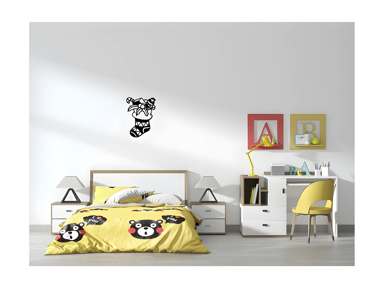 Décoration en Métal Bas de Noël, Noir, 29x1,5x40 cm, EPIKASA