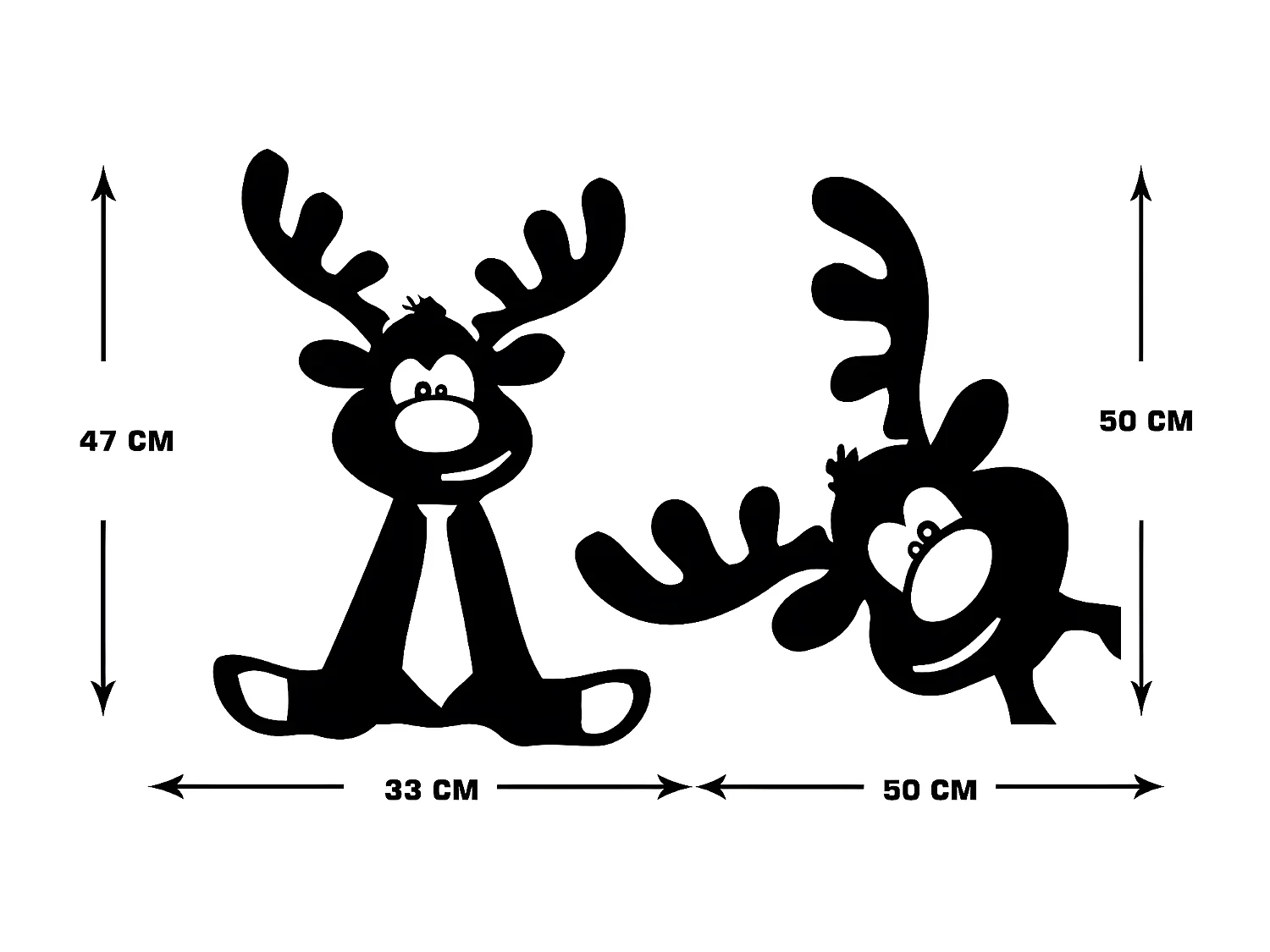 Décoration en Métal Renne 9, Noir, 84x1,5x46 cm, EPIKASA