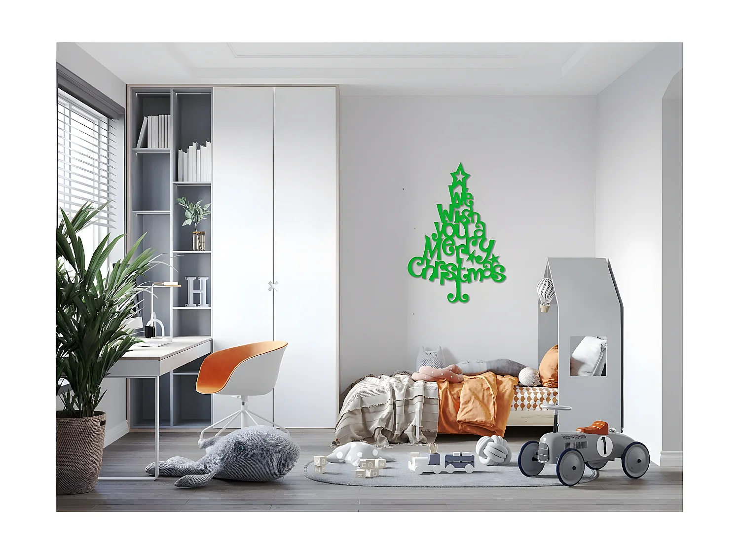 Décoration en Métal Joyeux Noël 12, Vert, 70x1,5x100 cm, EPIKASA