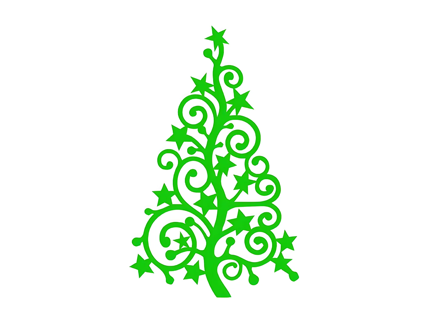 Decoração em Metal Árvore de Natal 9, Verde, 56x1,5x90 cm, EPIKASA