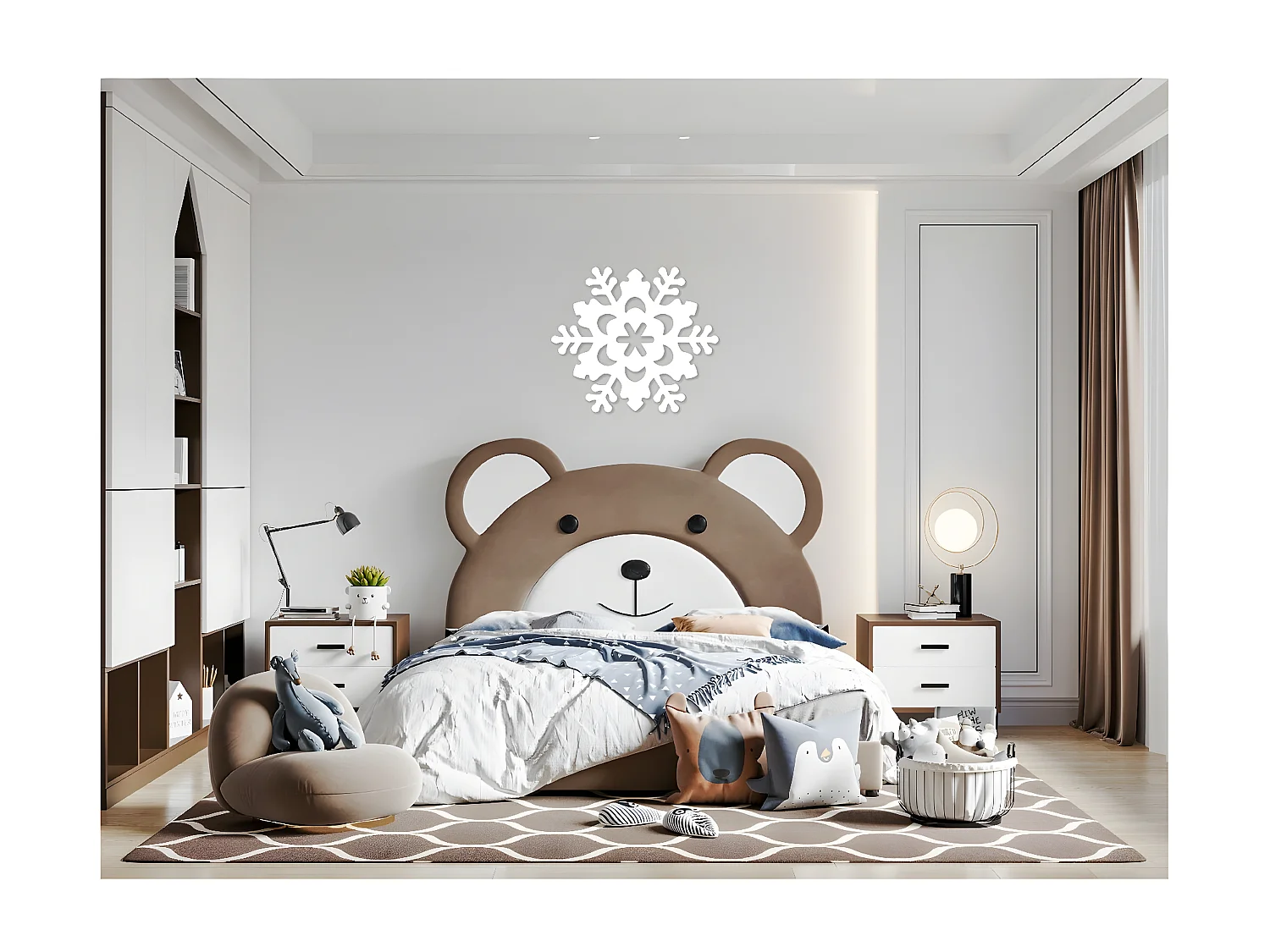 Decorazione in Metallo Fiocco di Neve 5, Bianco, 50x1,5x44 cm, EPIKASA