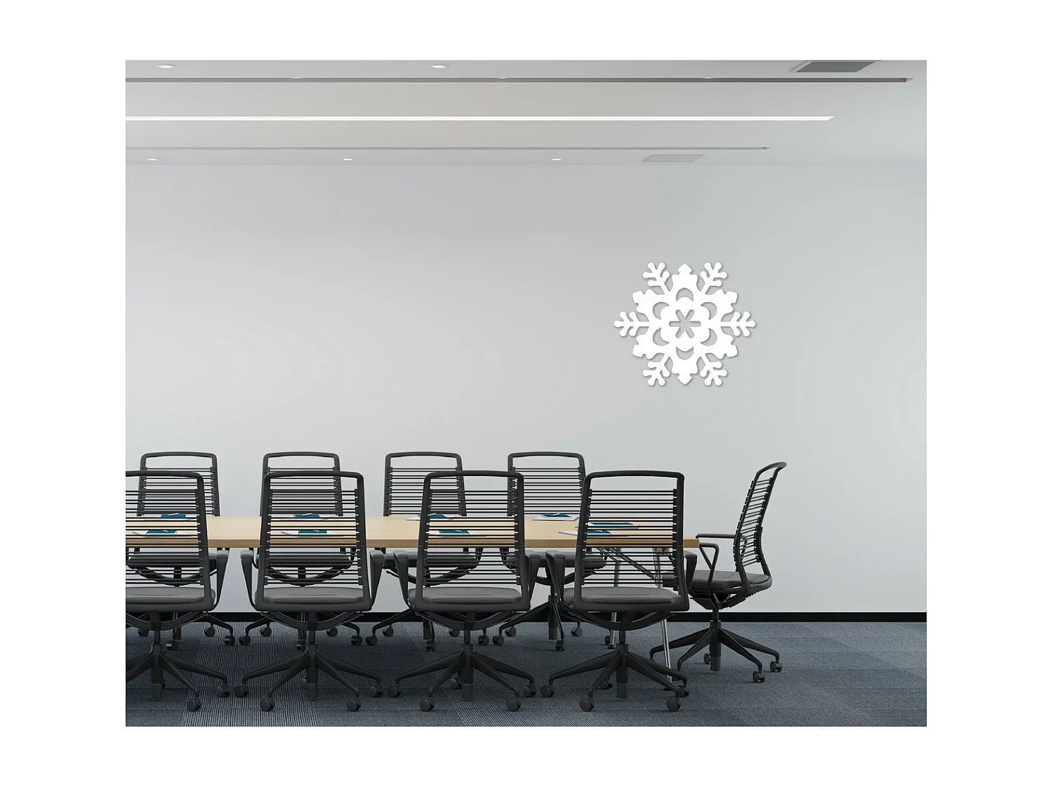 Decorazione in Metallo Fiocco di Neve 5, Bianco, 50x1,5x44 cm, EPIKASA