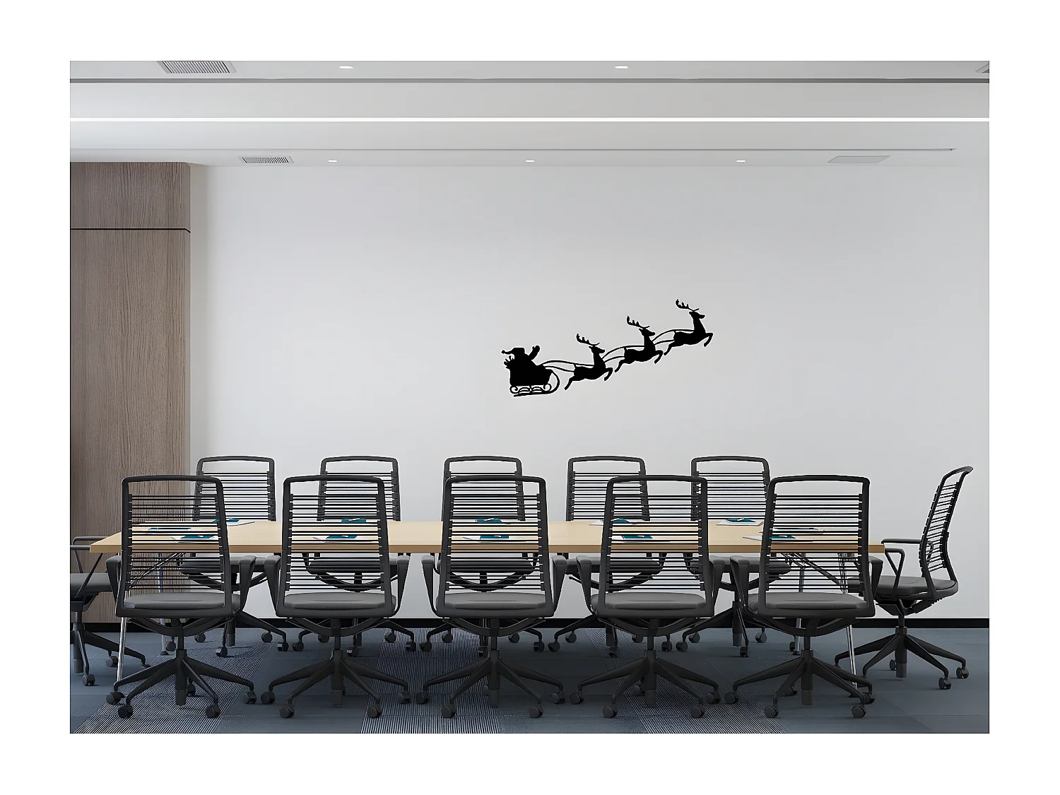 Décoration en Métal Traîneau 3, Noir, 100x1,5x46 cm, EPIKASA