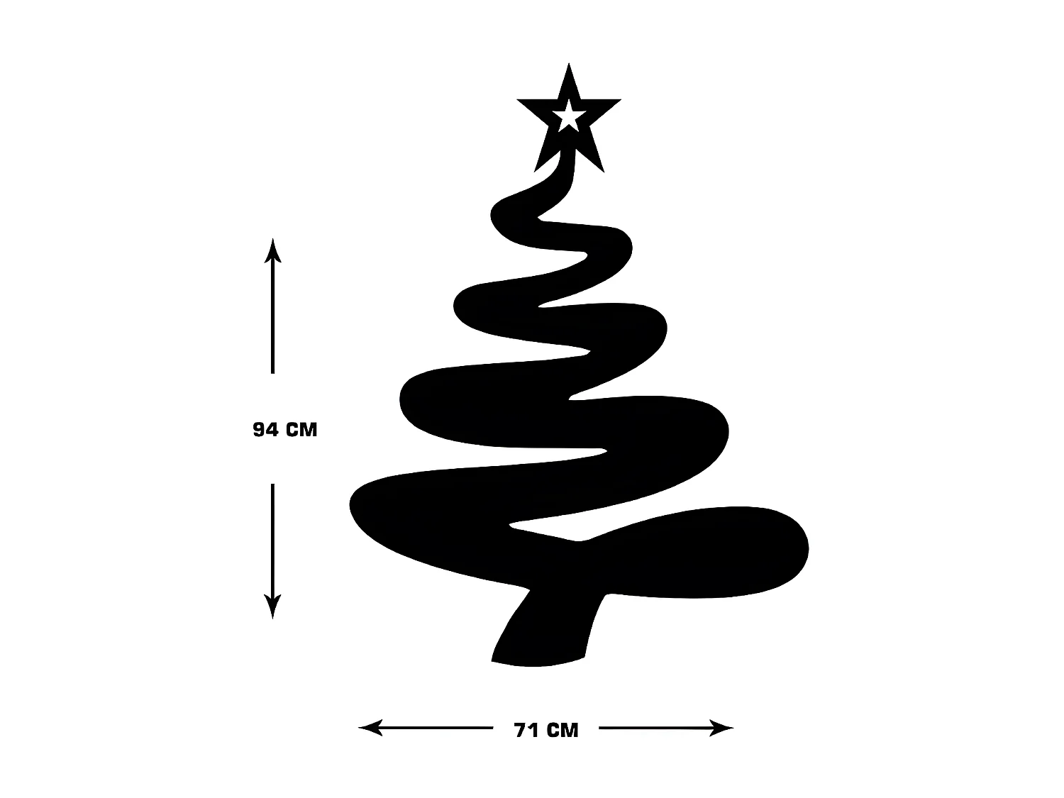 Décoration en Métal Arbre de Noël 2, Noir, 71x1,5x93 cm, EPIKASA