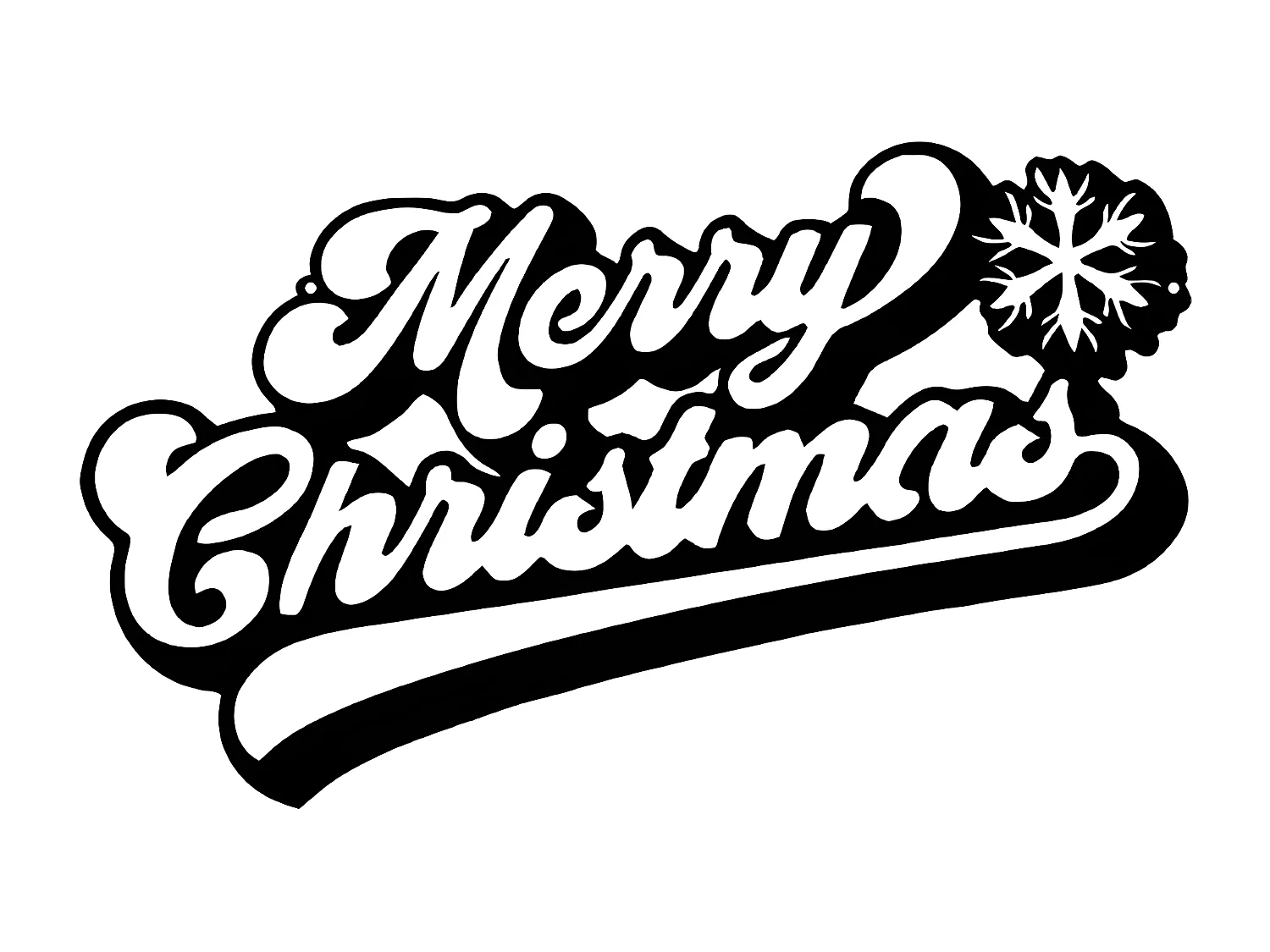 Decoração em Metal Feliz Natal 7, Preto, 50x1,5x30 cm, EPIKASA