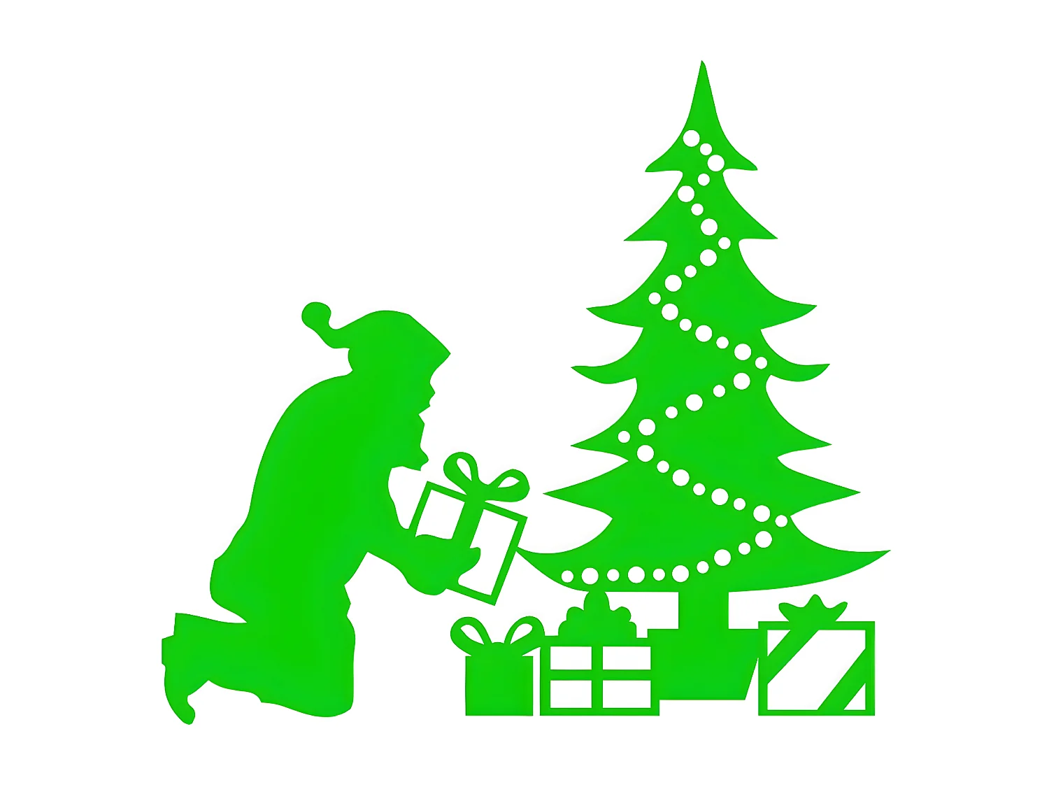 Dekoracja Metalowa Ojciec Gwiazdka 1, Zielony, 90x1,5x82 cm, EPIKASA