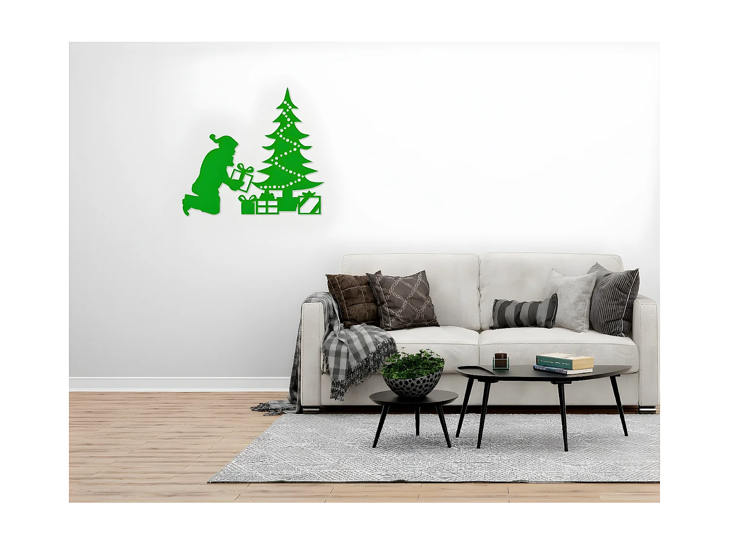 Dekoracja Metalowa Ojciec Gwiazdka 1, Zielony, 90x1,5x82 cm, EPIKASA