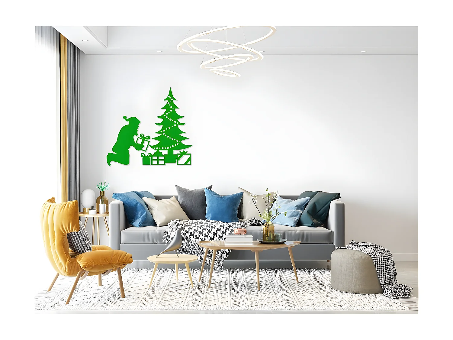 Dekoracja Metalowa Ojciec Gwiazdka 1, Zielony, 90x1,5x82 cm, EPIKASA