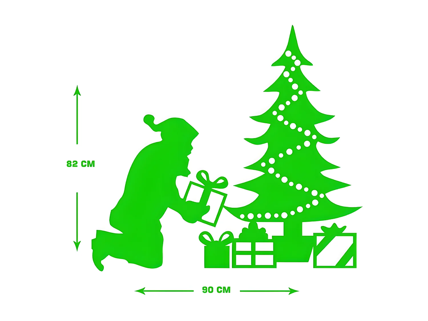 Dekoracja Metalowa Ojciec Gwiazdka 1, Zielony, 90x1,5x82 cm, EPIKASA