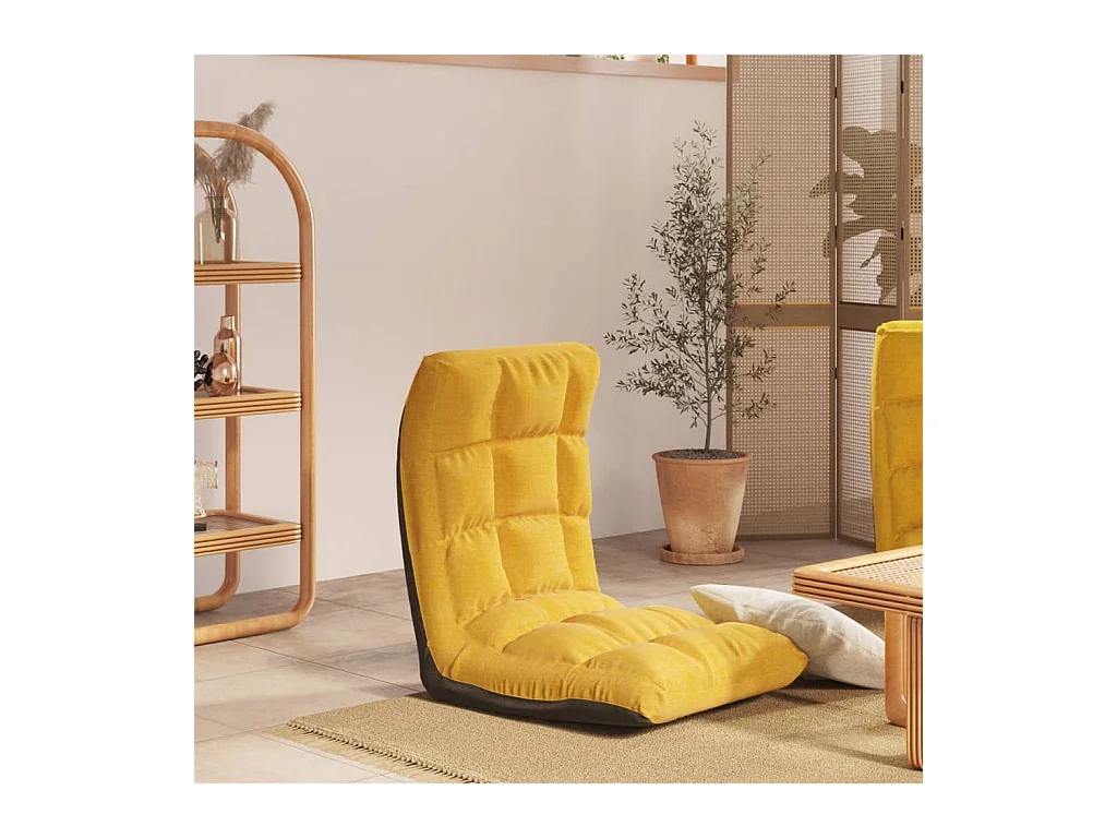 Chaise pliable de sol Jaune moutarde Tissu