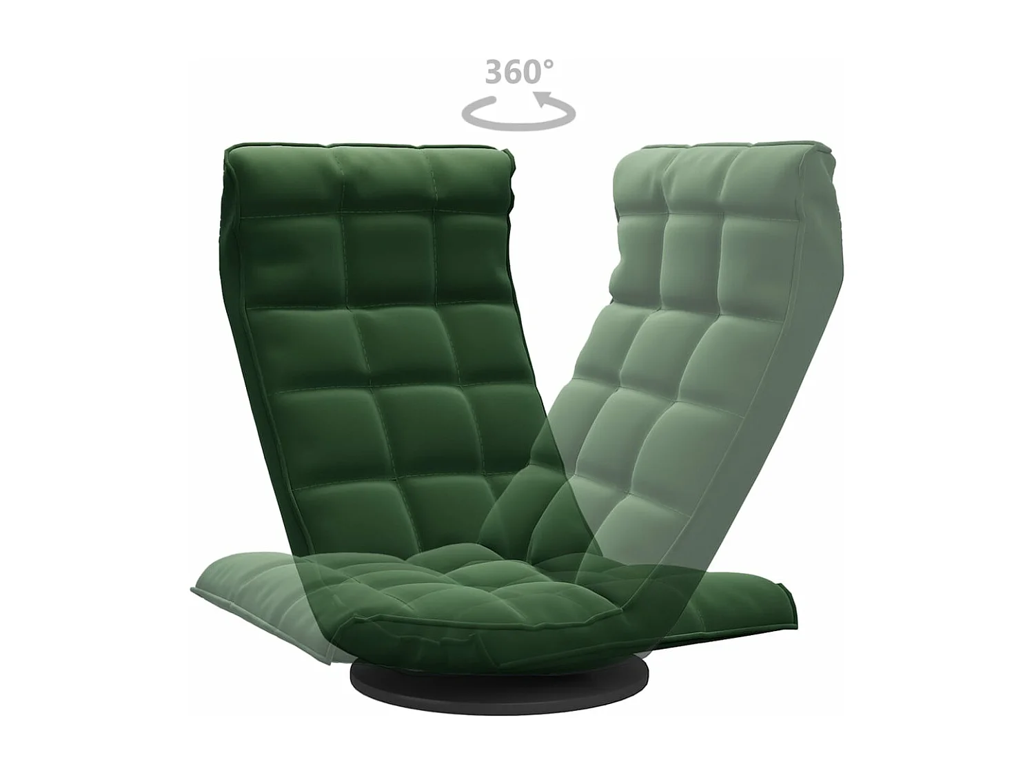 Chaise de sol pivotante Vert foncé Velours