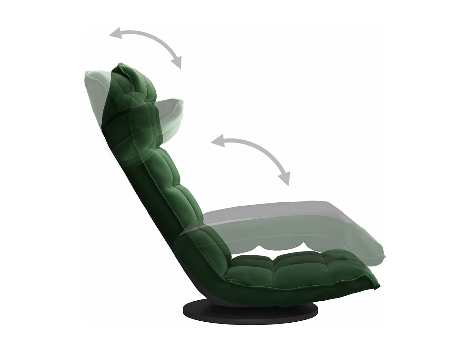 Chaise de sol pivotante Vert foncé Velours