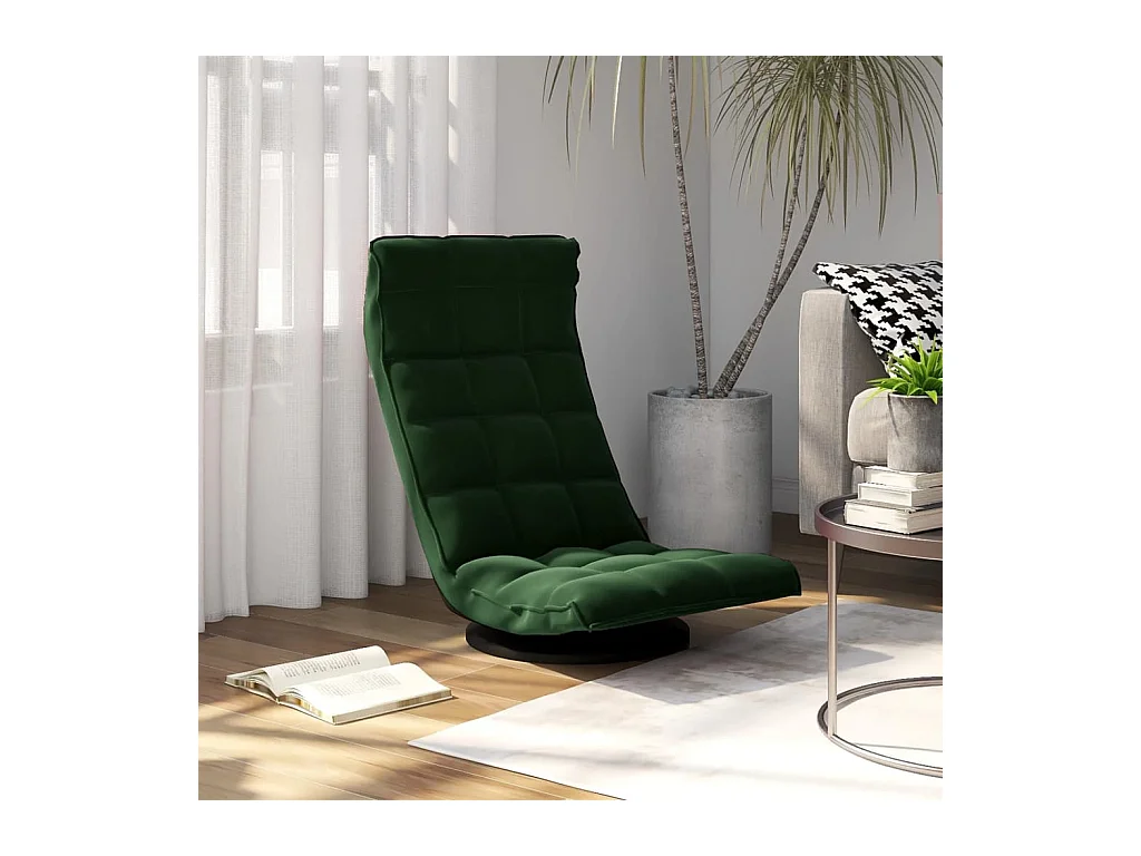 Chaise de sol pivotante Vert foncé Velours