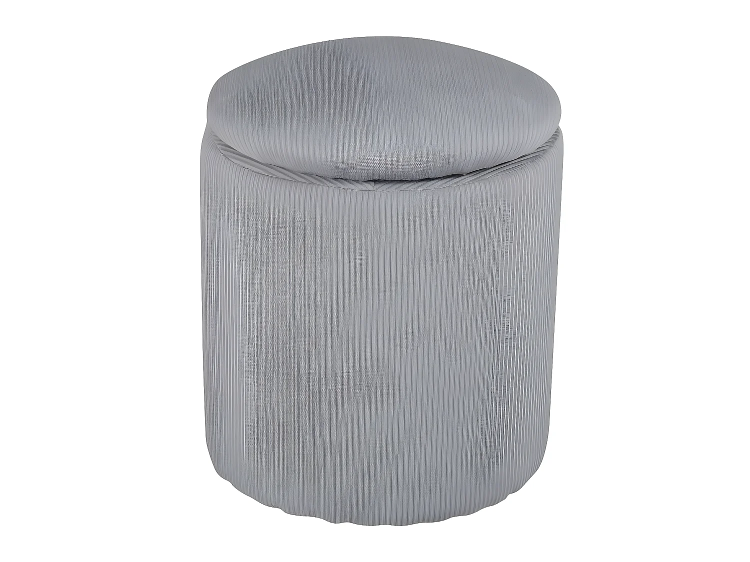 Pouf Coffre en Velours Côtelé "Limpen" 40cm Gris