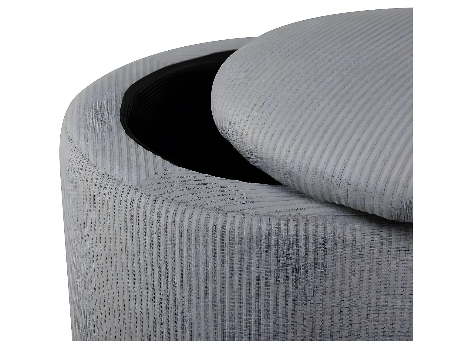 Pouf Limpen 32x32x40 cm Velours côtelé Gris