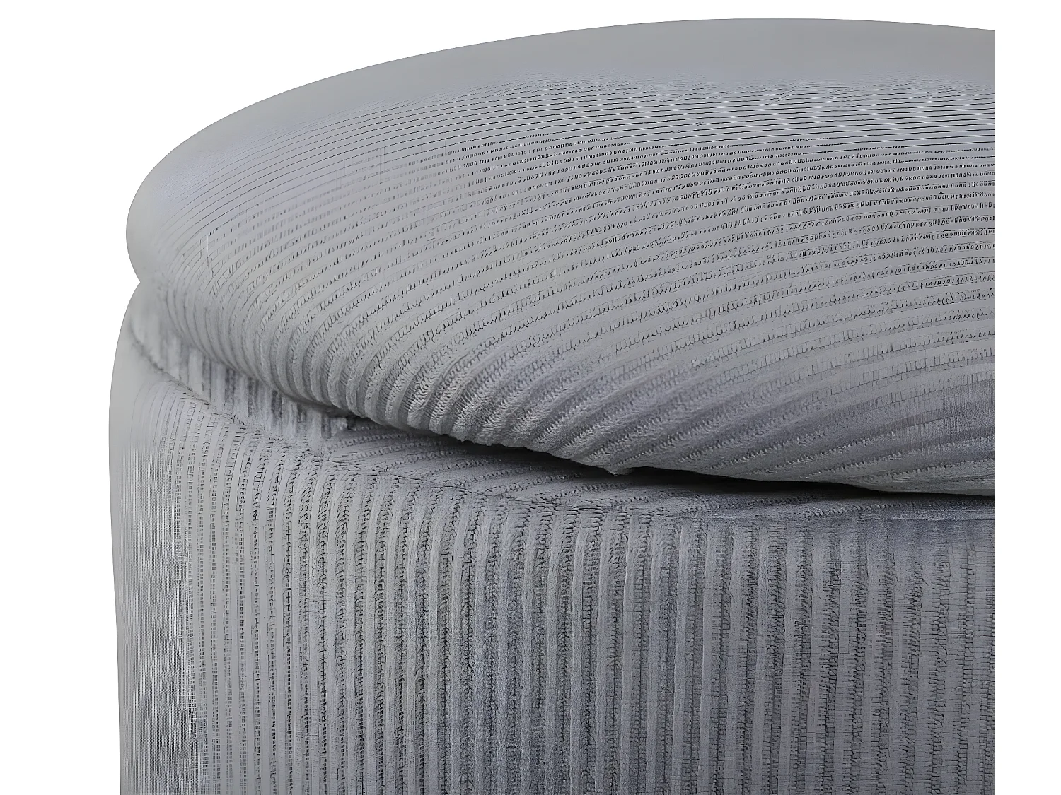 Pouf Limpen 32x32x40 cm Velours côtelé Gris
