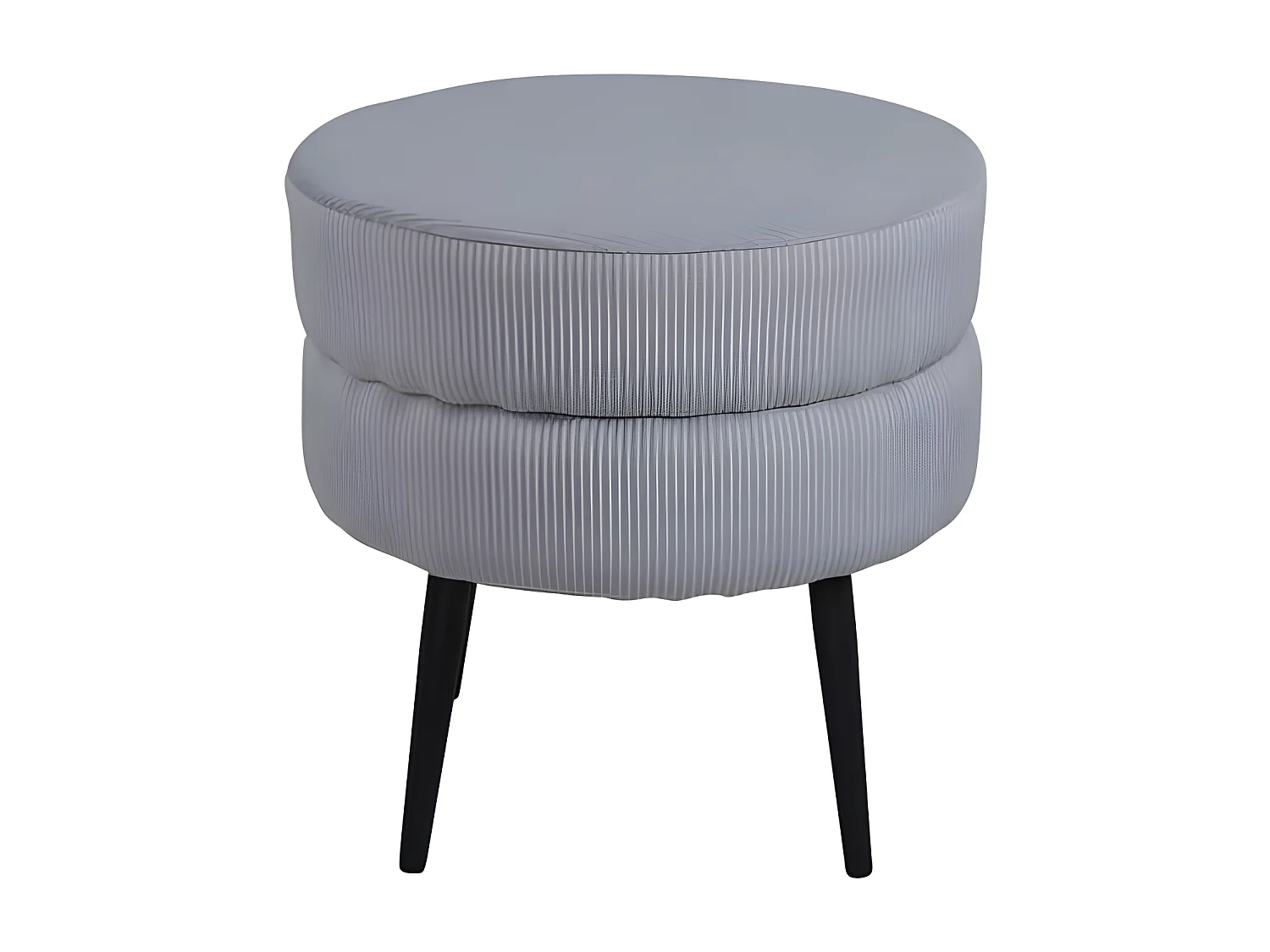 Poef Pot 40x40x40 cm corduroy zwart en grijs