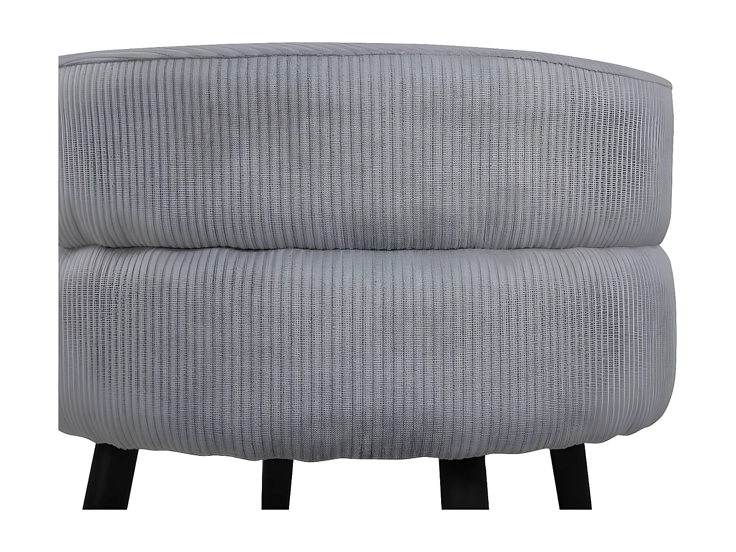 Poef Pot 40x40x40 cm corduroy zwart en grijs