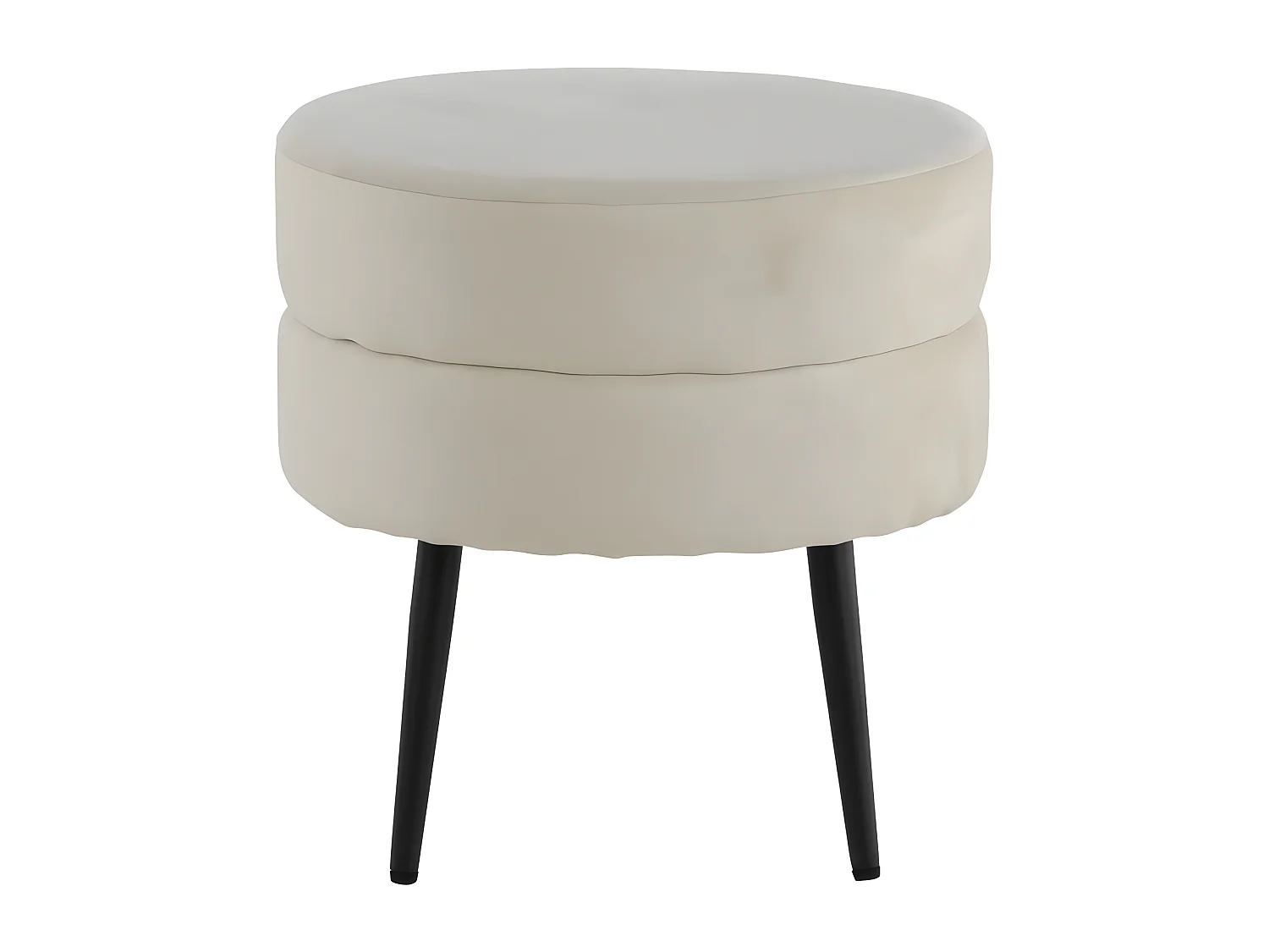 Pot poef Ø40cm velours beige.