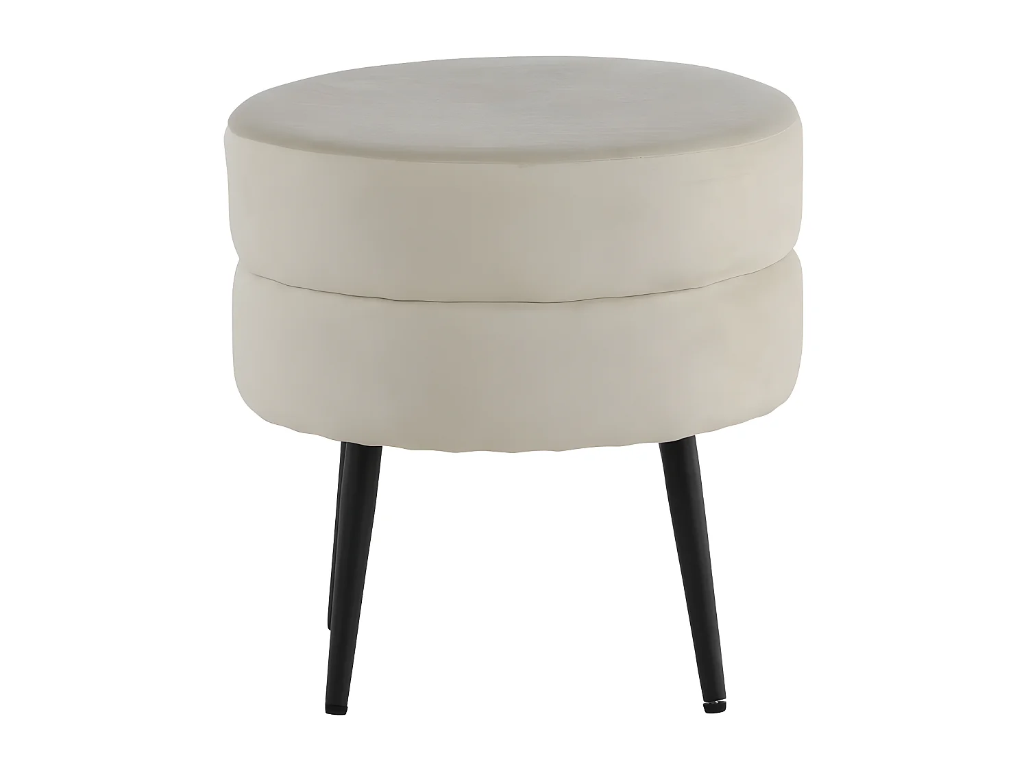 Pot poef Ø40cm velours beige.