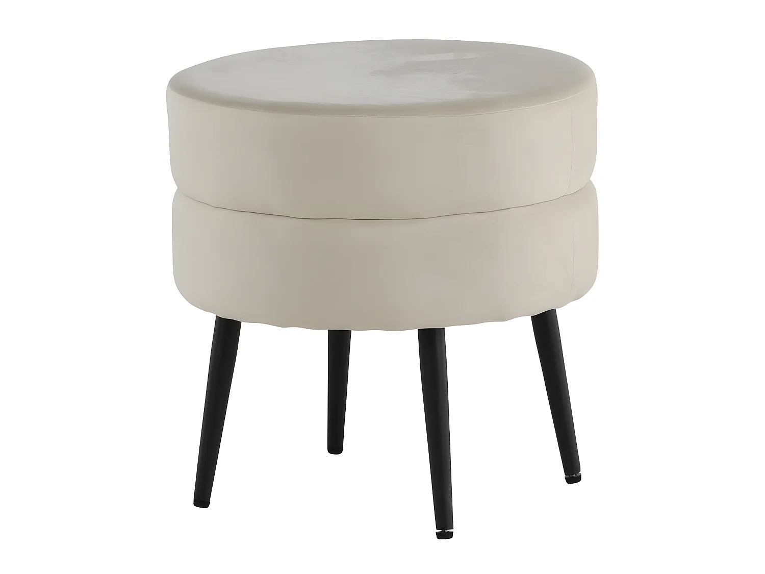 Pot poef Ø40cm velours beige.