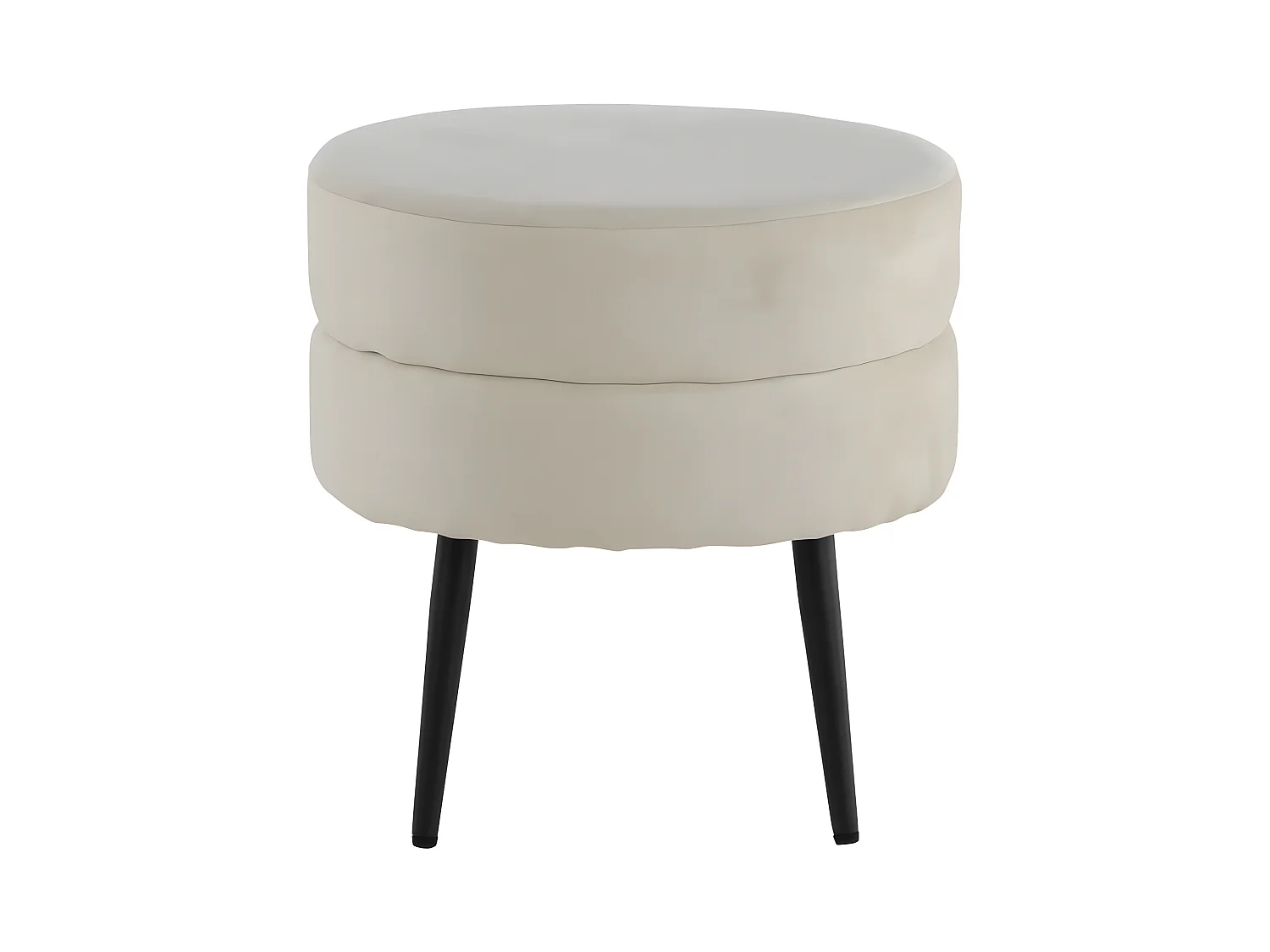 Pot poef Ø40cm velours beige.