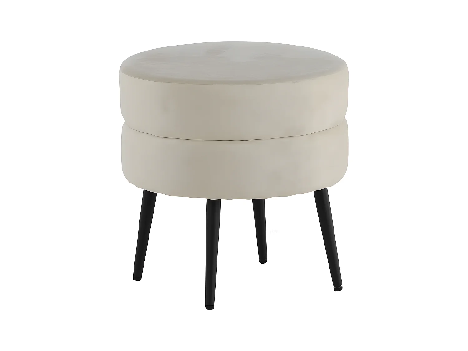 Pot poef Ø40cm velours beige.