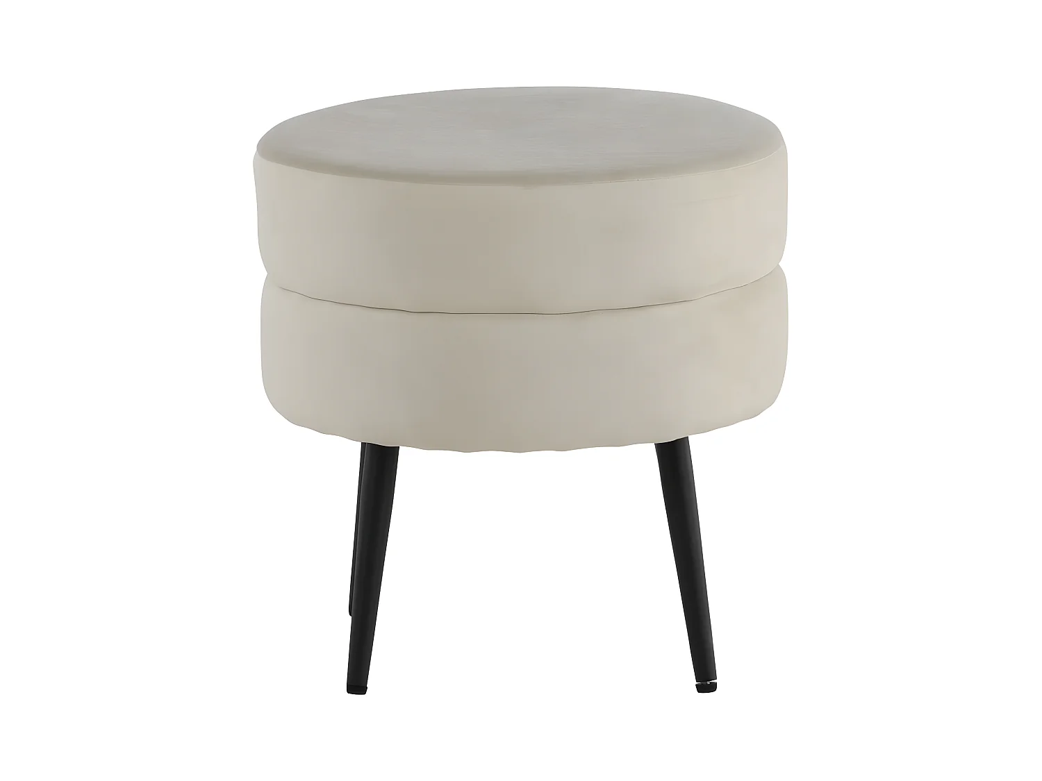 Pot poef Ø40cm velours beige.