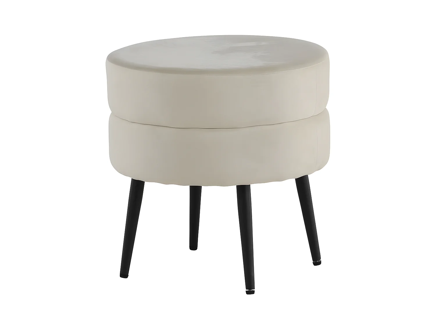 Pot poef Ø40cm velours beige.