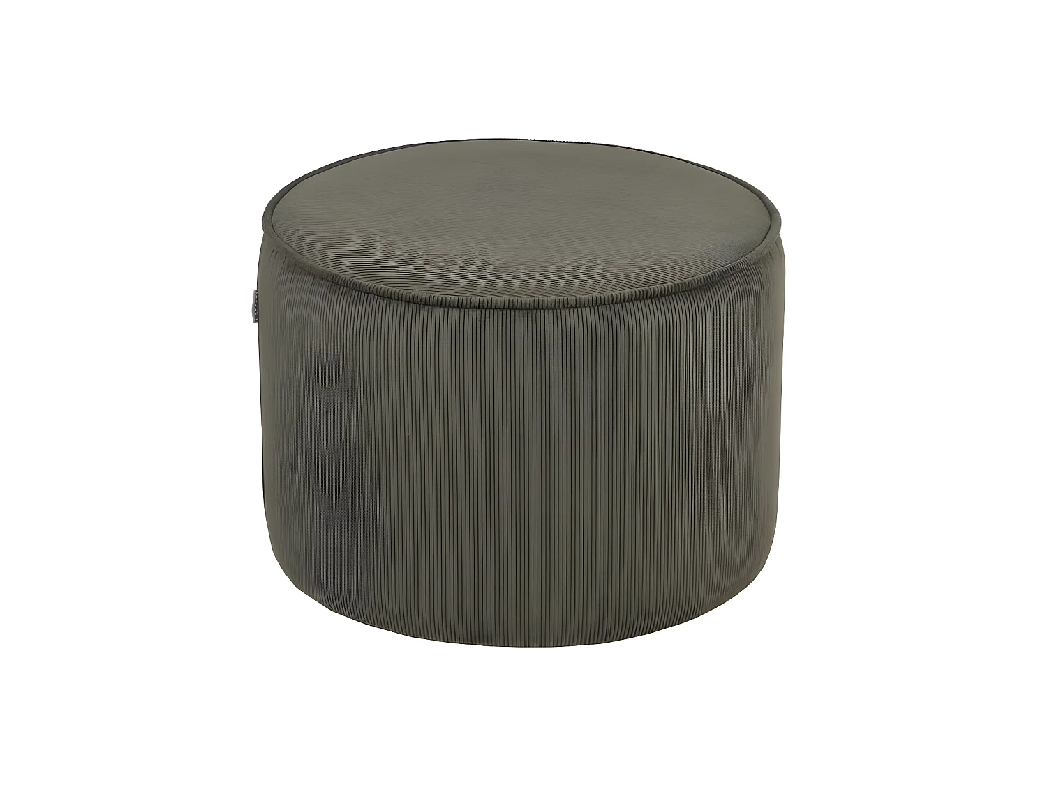 Pouf Tibo 55x55x40 cm Vert armée Corde nervurée