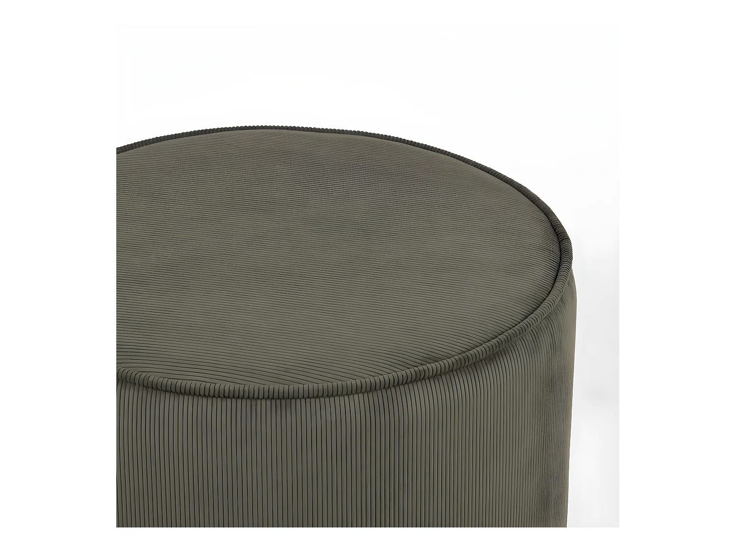 Poef Tibo 55x55x40 cm ribstof legergroen