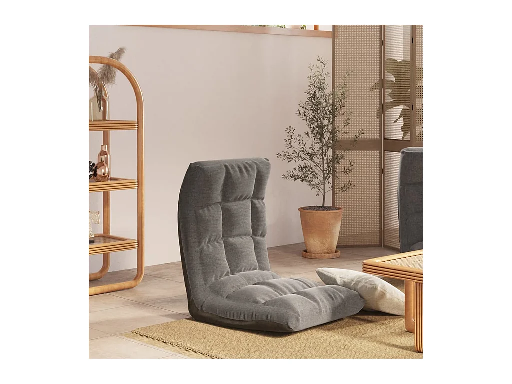 Chaise pliable de sol Gris clair Tissu