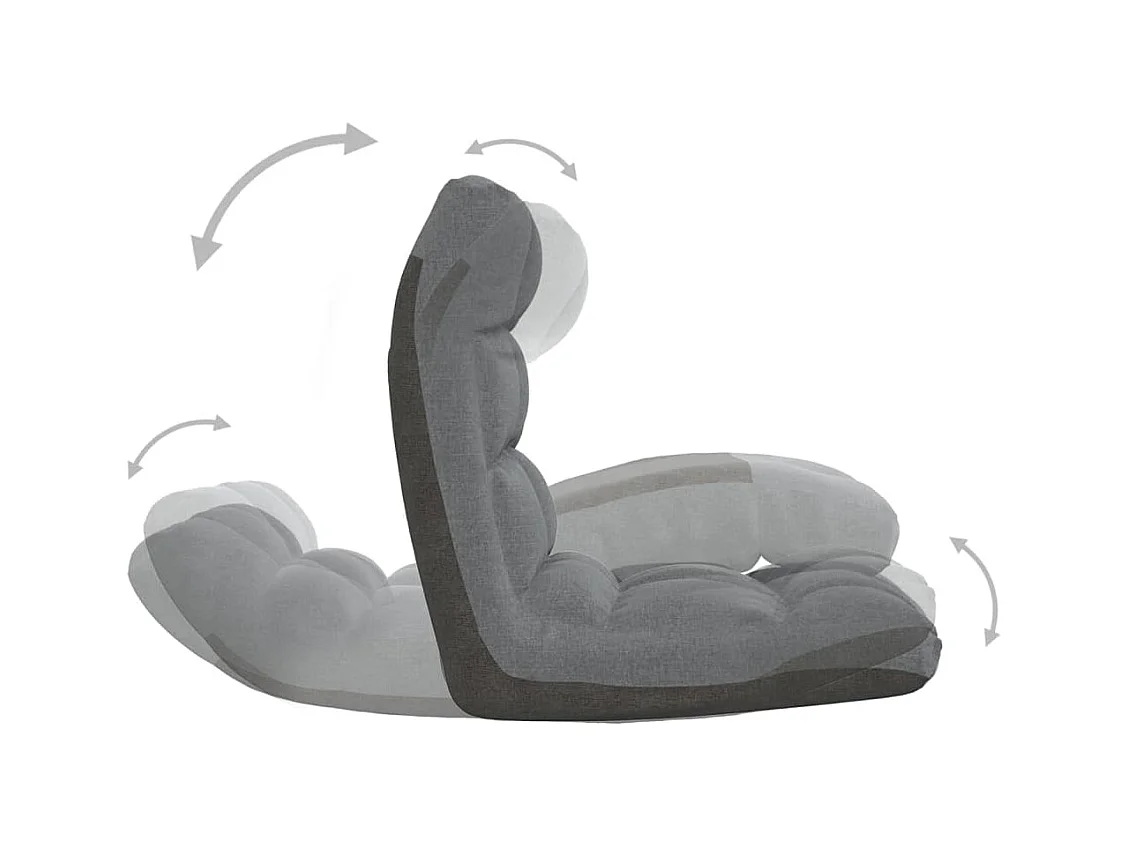 Chaise pliable de sol Gris clair Tissu