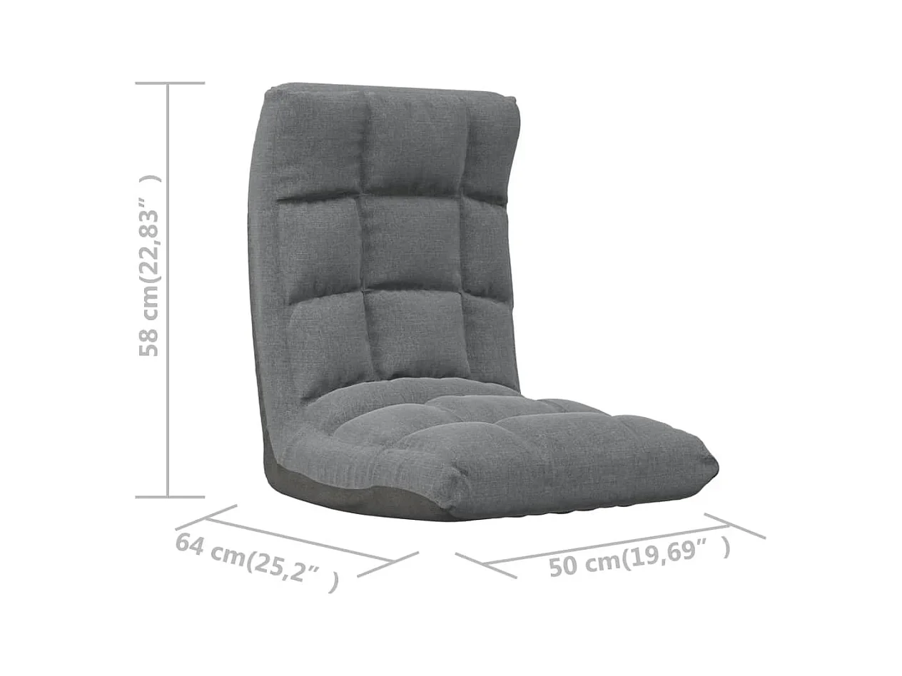 Chaise pliable de sol Gris clair Tissu